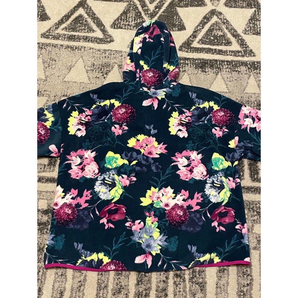 Floral 1/4 zip Pullover Polar Fleece Hooded Jacket Sweater FILA Plus Size XXL